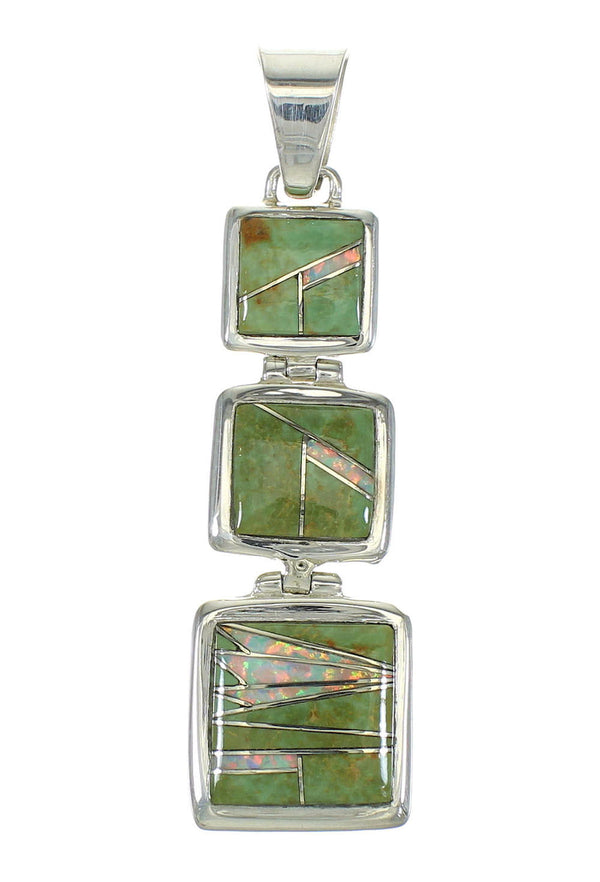 Sterling Silver Opal Turquoise Pendant MX63923